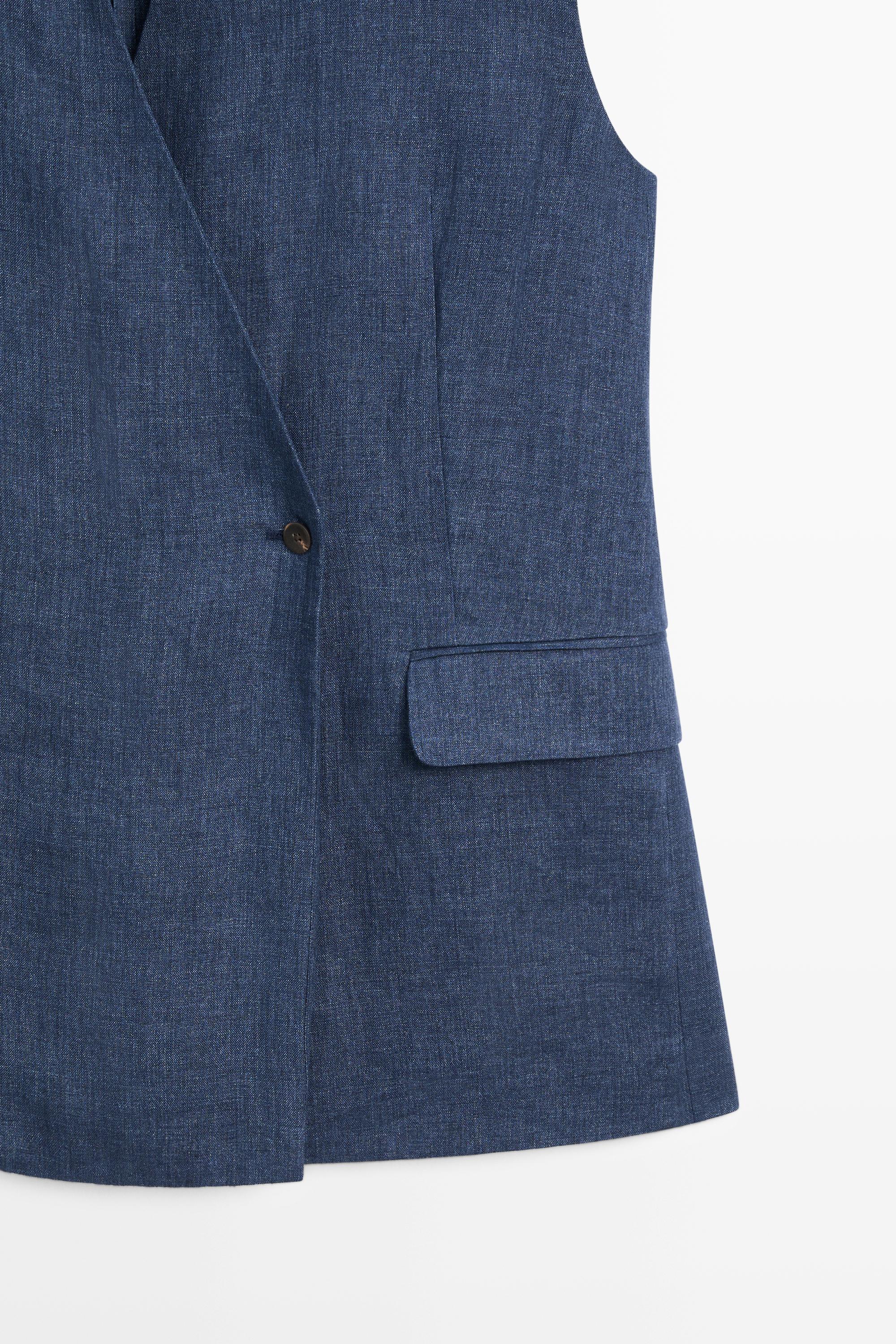 Linen crossover total look vest